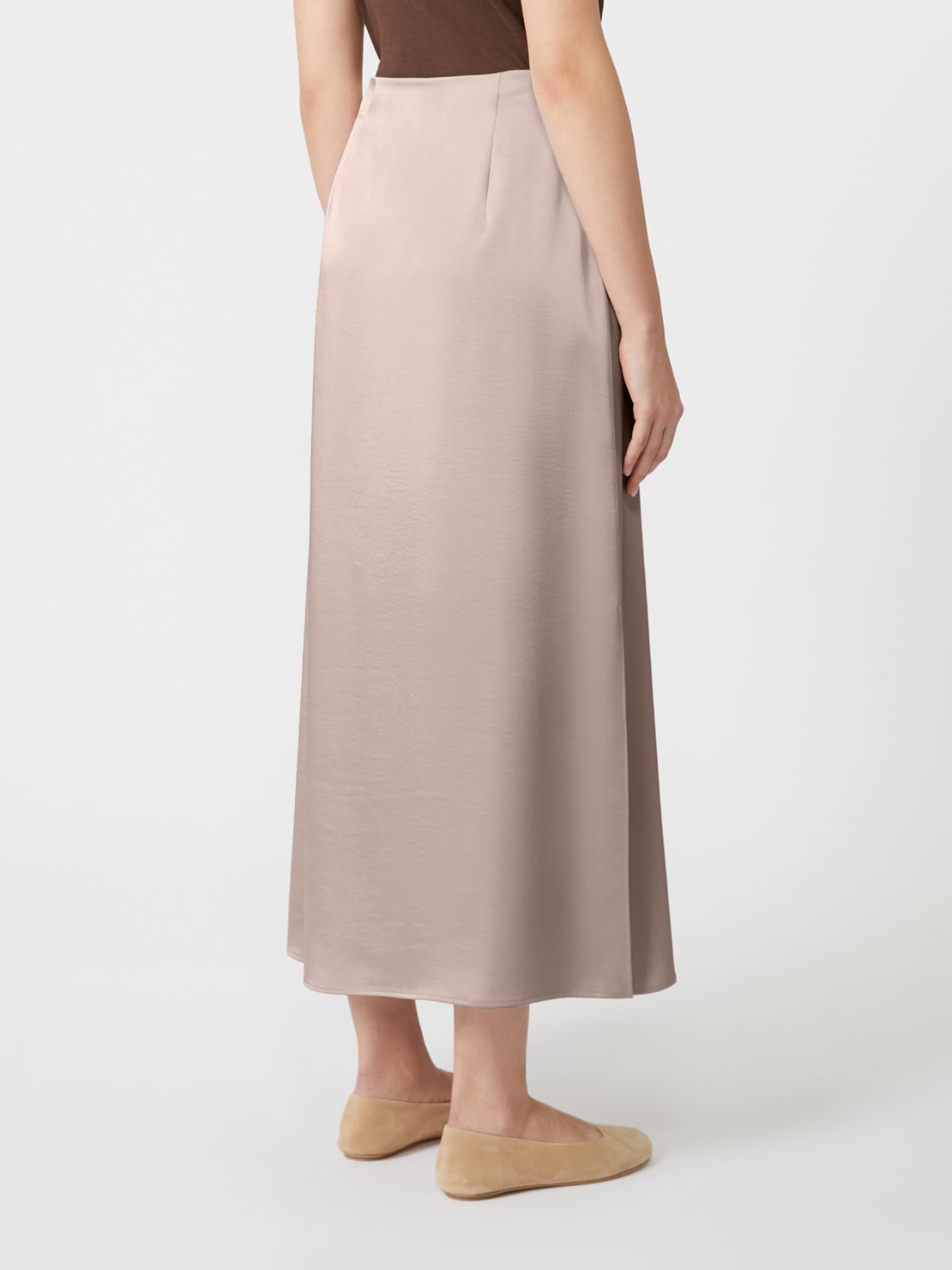 Weekend Max Mara Omens Powder Angelo Satin Midi Skirt In Neutral