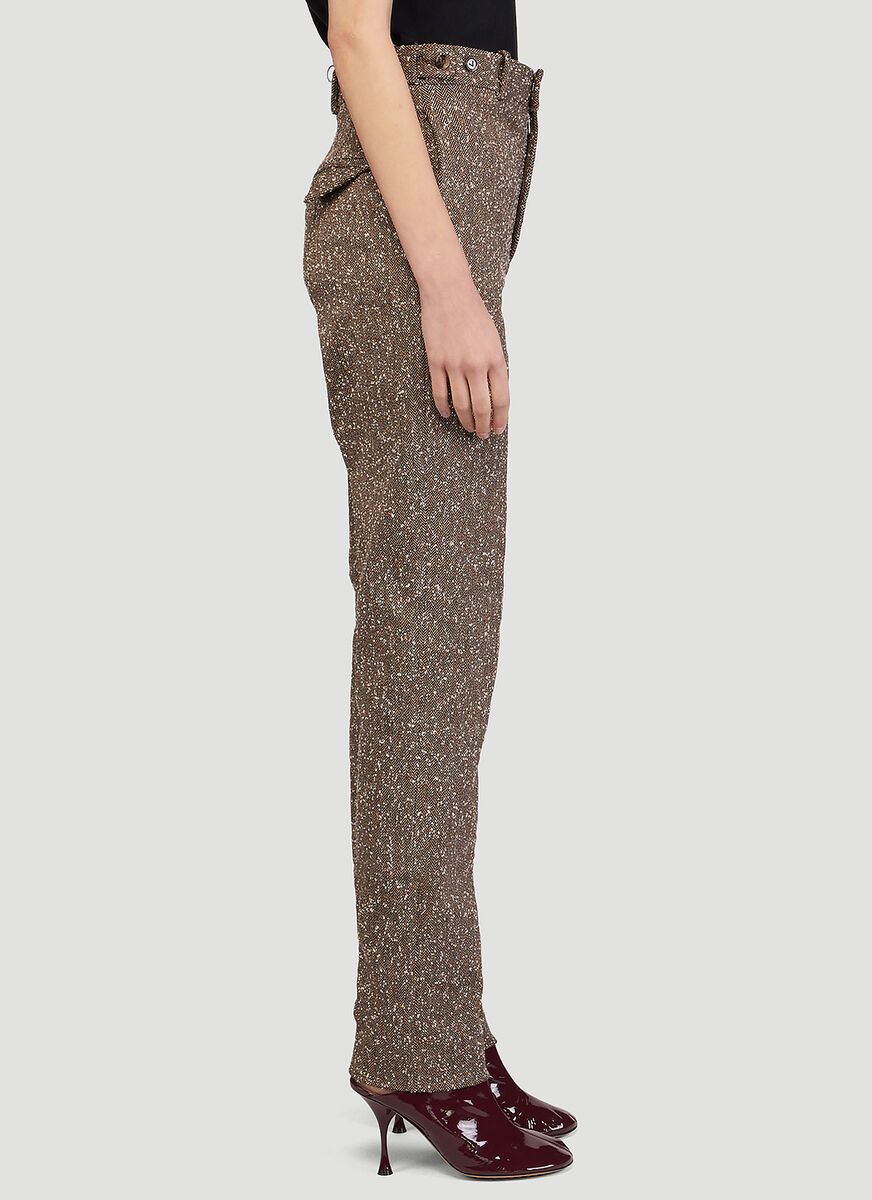 Bottega Veneta High-rise Straight-leg Trousers In Brown