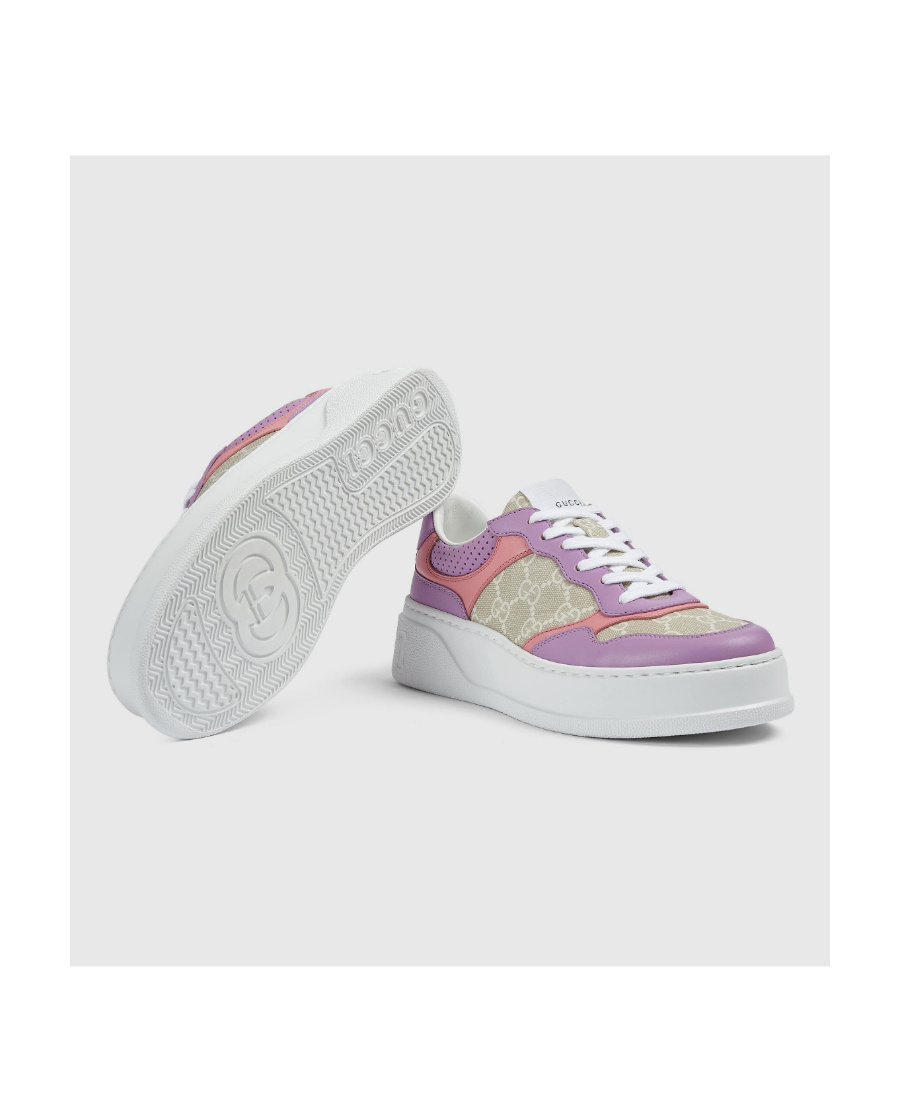 Gucci Multi-panel Lace-up Sneakers In White