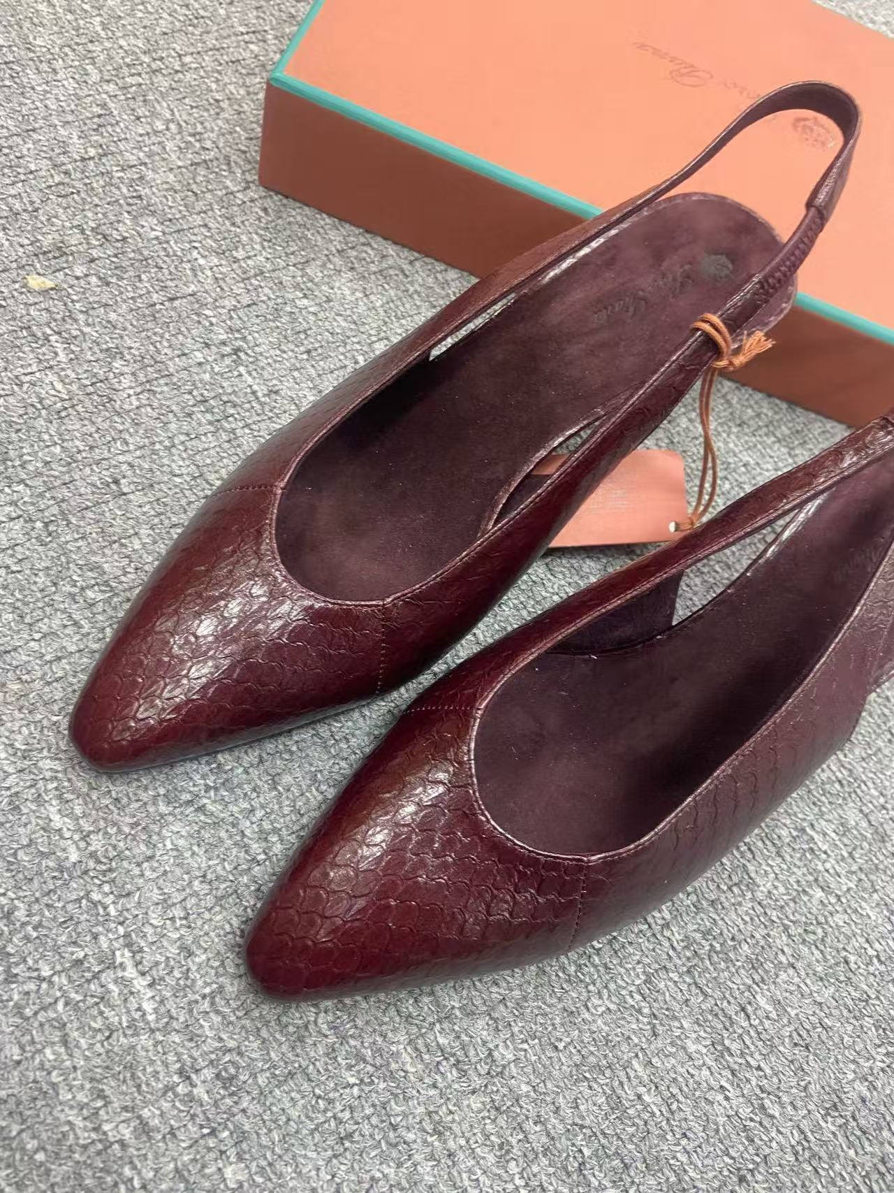 Loro Piana Slingback High Heels In Brown