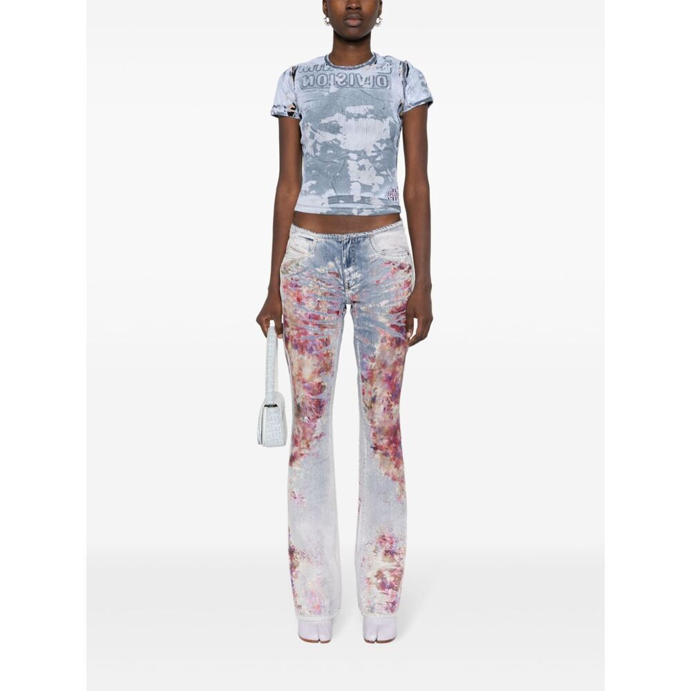 Diesel T-ele Abstract-print T-shirt In Blue