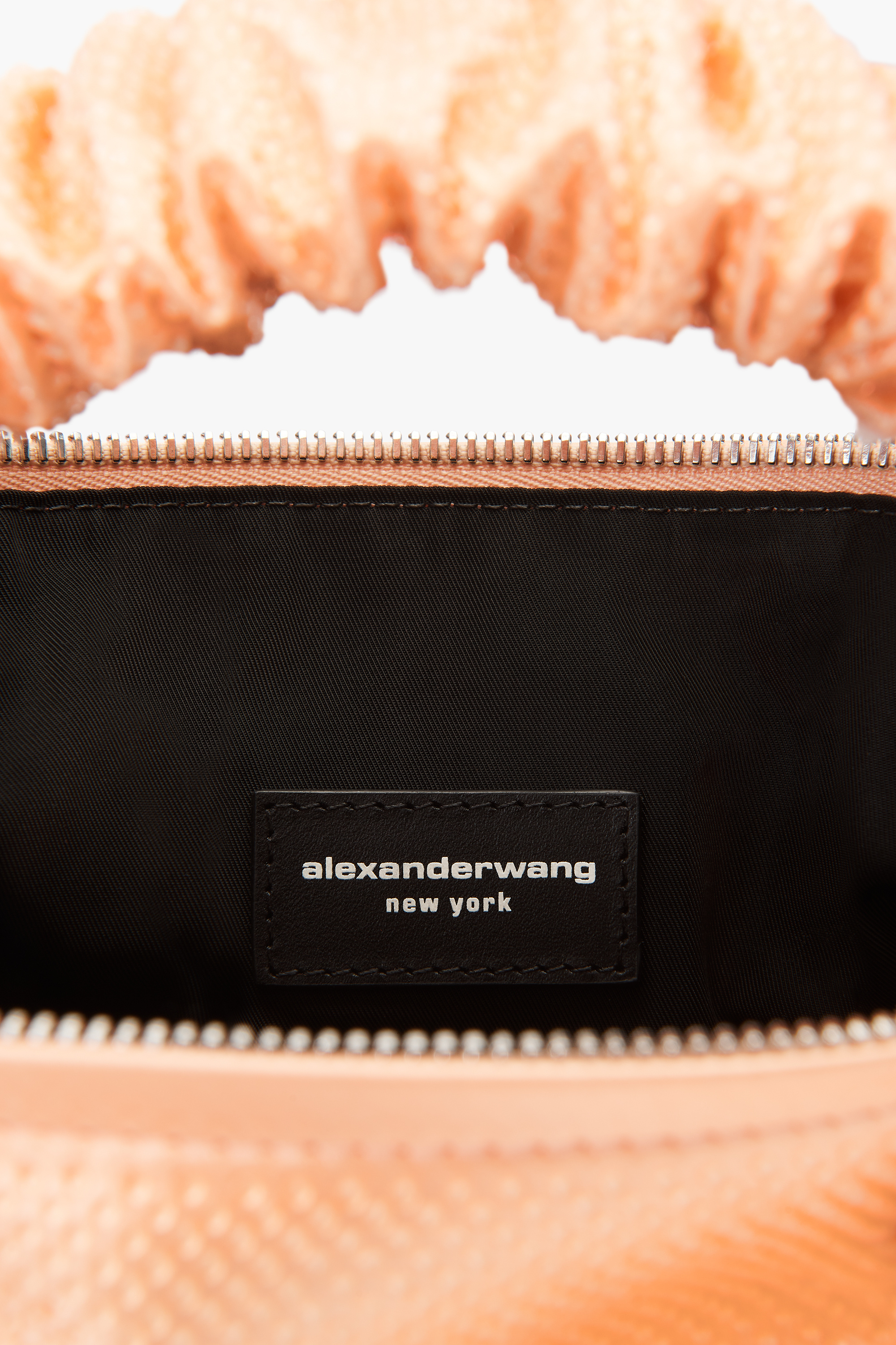 Alexander Wang Scrunchie Crystal-embellished Mini Bag In Pink