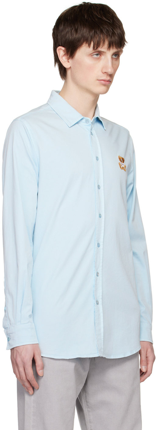 Moschino Long-sleeved Shirt In Blue