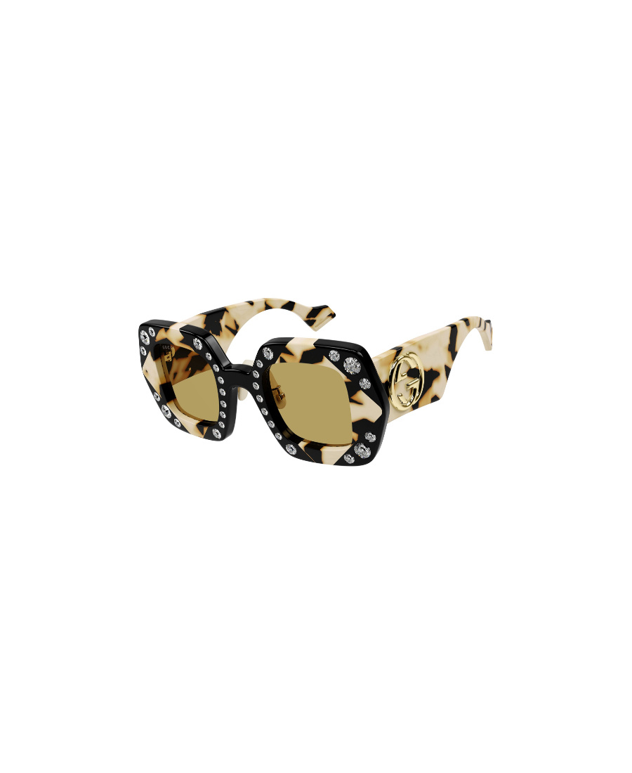 Gucci Interlocking G-logo Plaque Sunglasses In Black