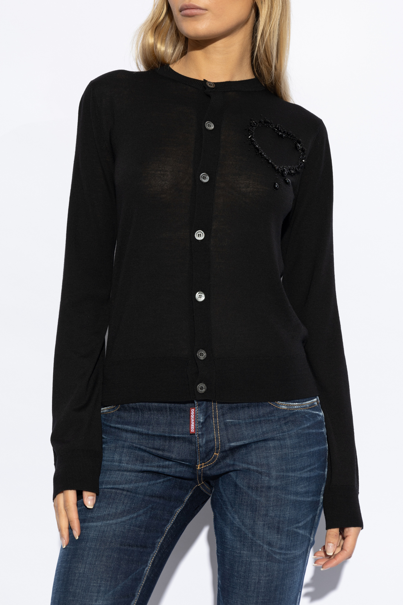 Dsquared2 Wool Cardigan In Black