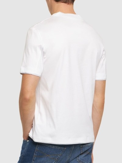 Brunello Cucinelli White Cotton Faux Layering T-shirt