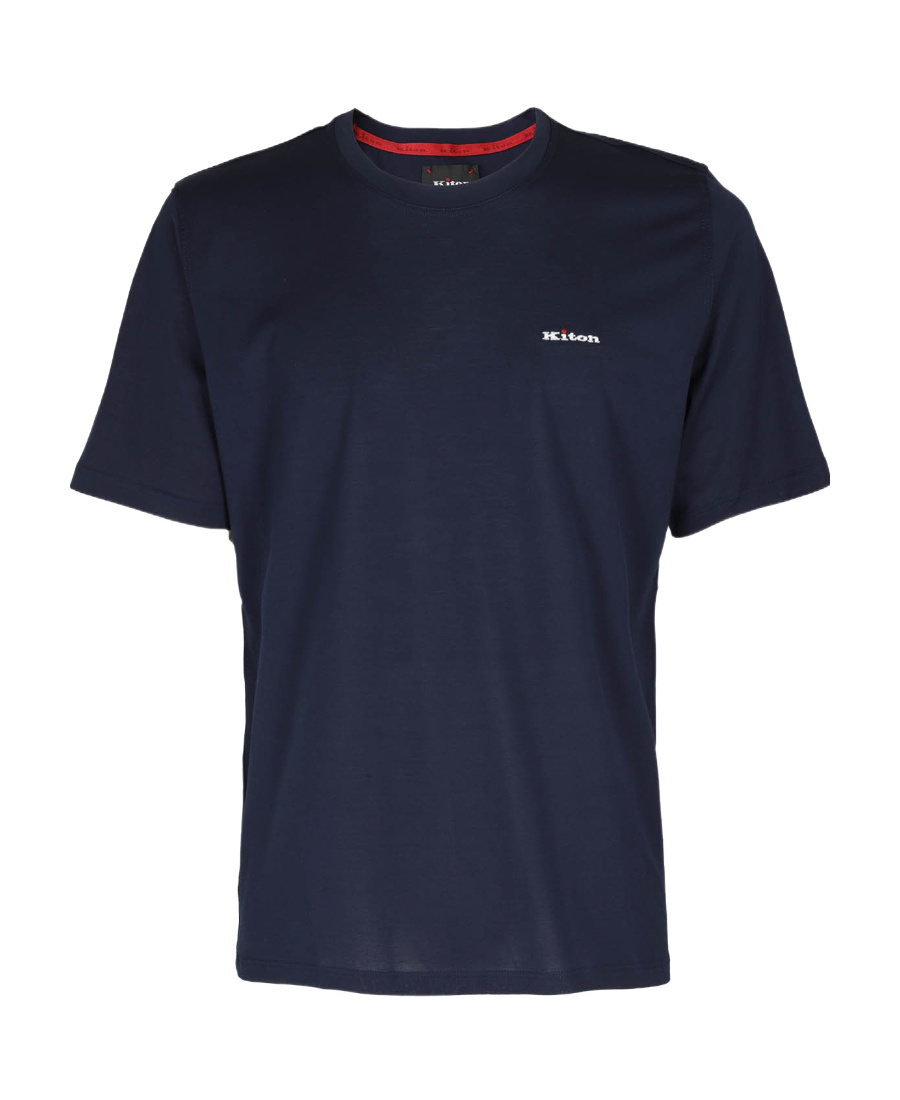 Shop Kiton Logo T-shirt In Blue