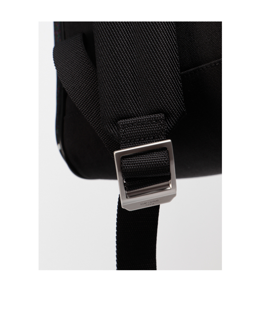 Saint Laurent Hawaiian-print Backpack In Black