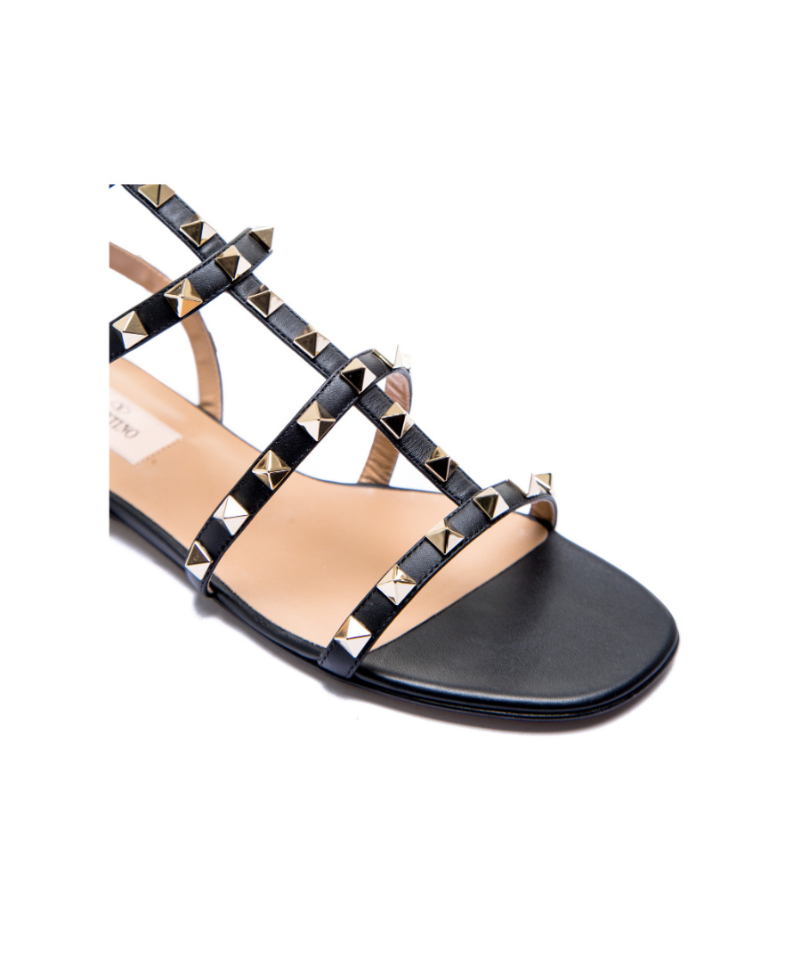 Valentino Rockstud Caged Sandals In Black