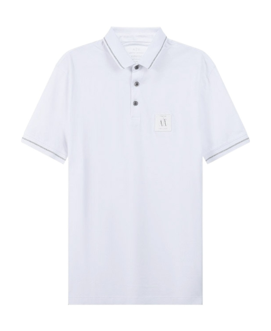 Armani Exchange Logo-patch Polo Shirt In White