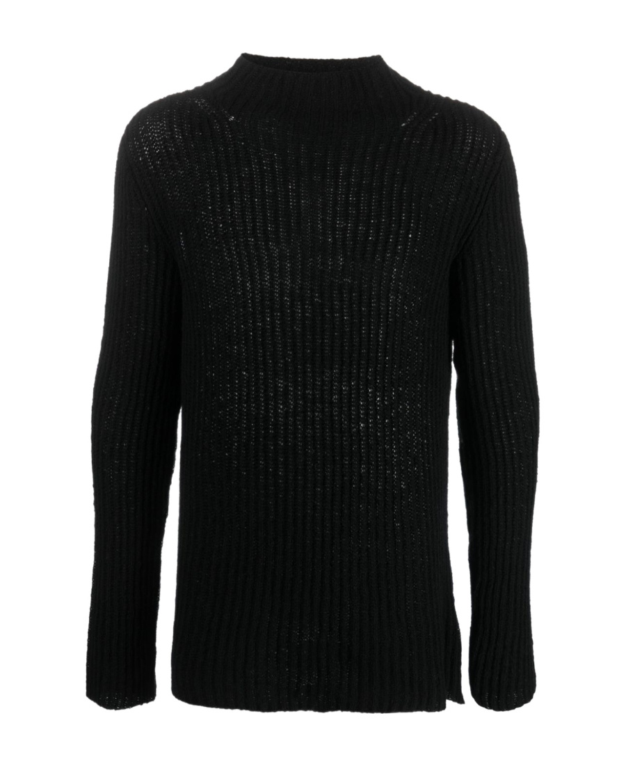 Dries Van Noten Round Neck Long-sleeved Sweater In Black
