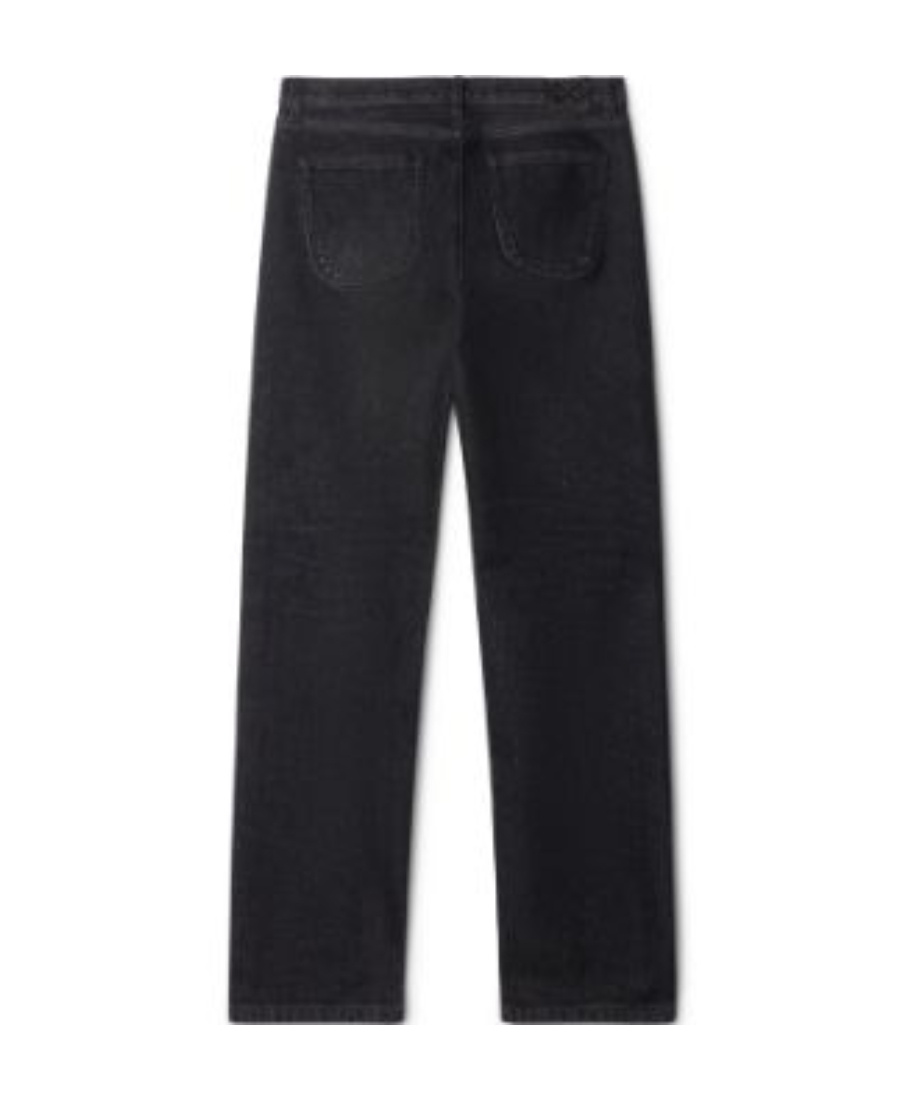 Off-white Arr Tab Logo-patch Tapered Jeans In Black