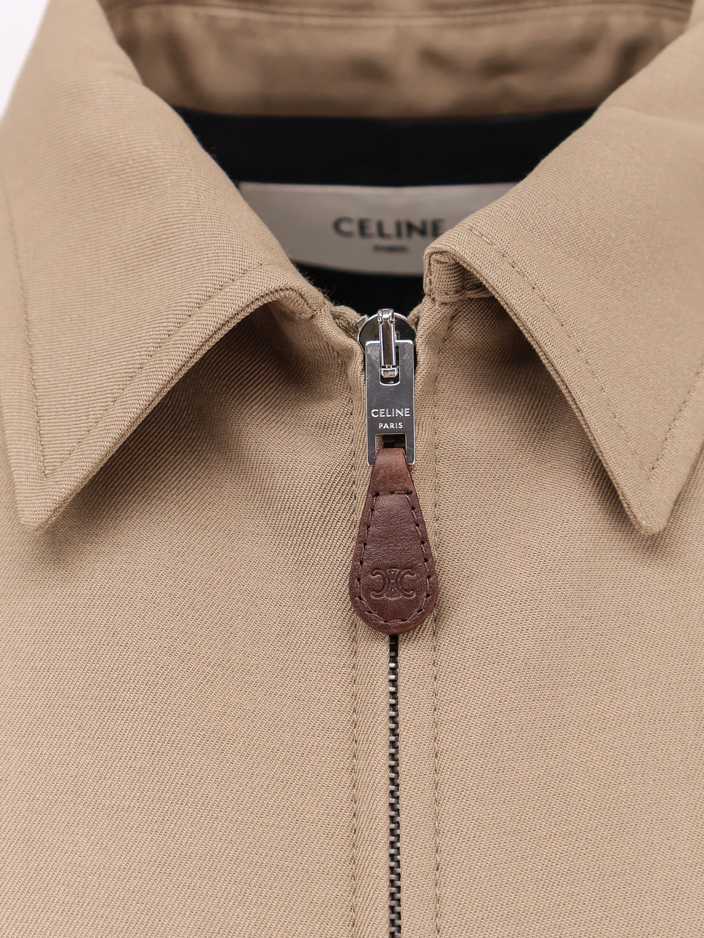 Celine Men Overshirt Wool And Cotton Jacket In Brown