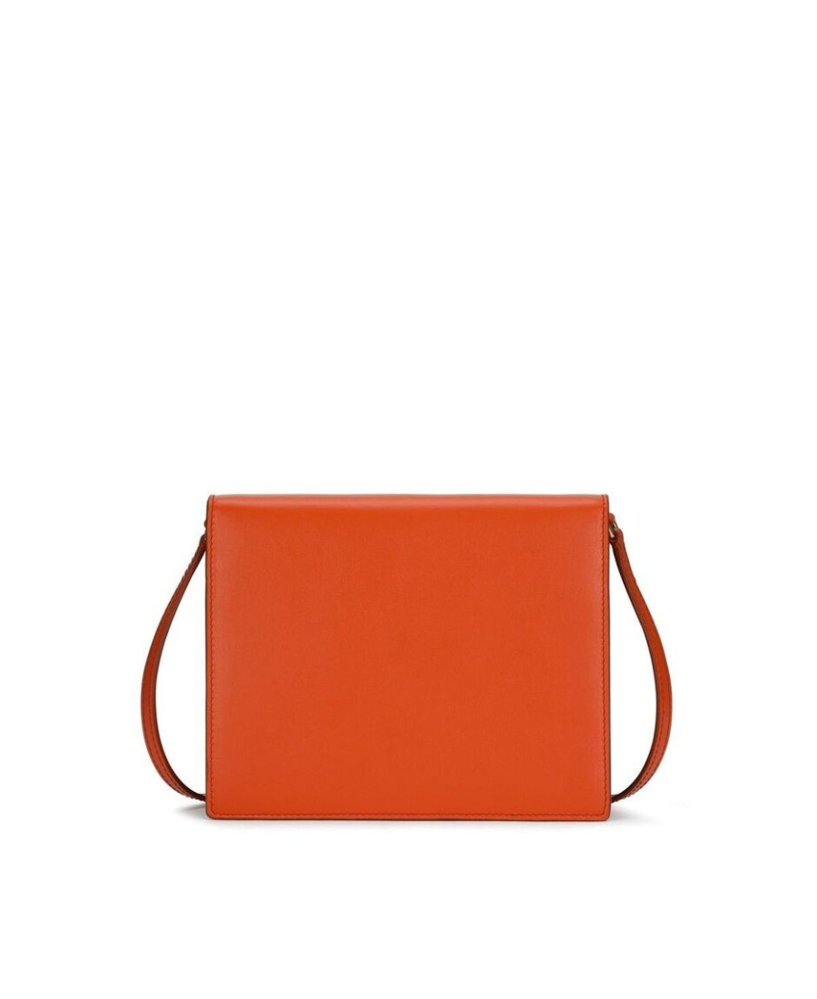 Dolce & Gabbana Leather Embossed-logo Crossbody In Red