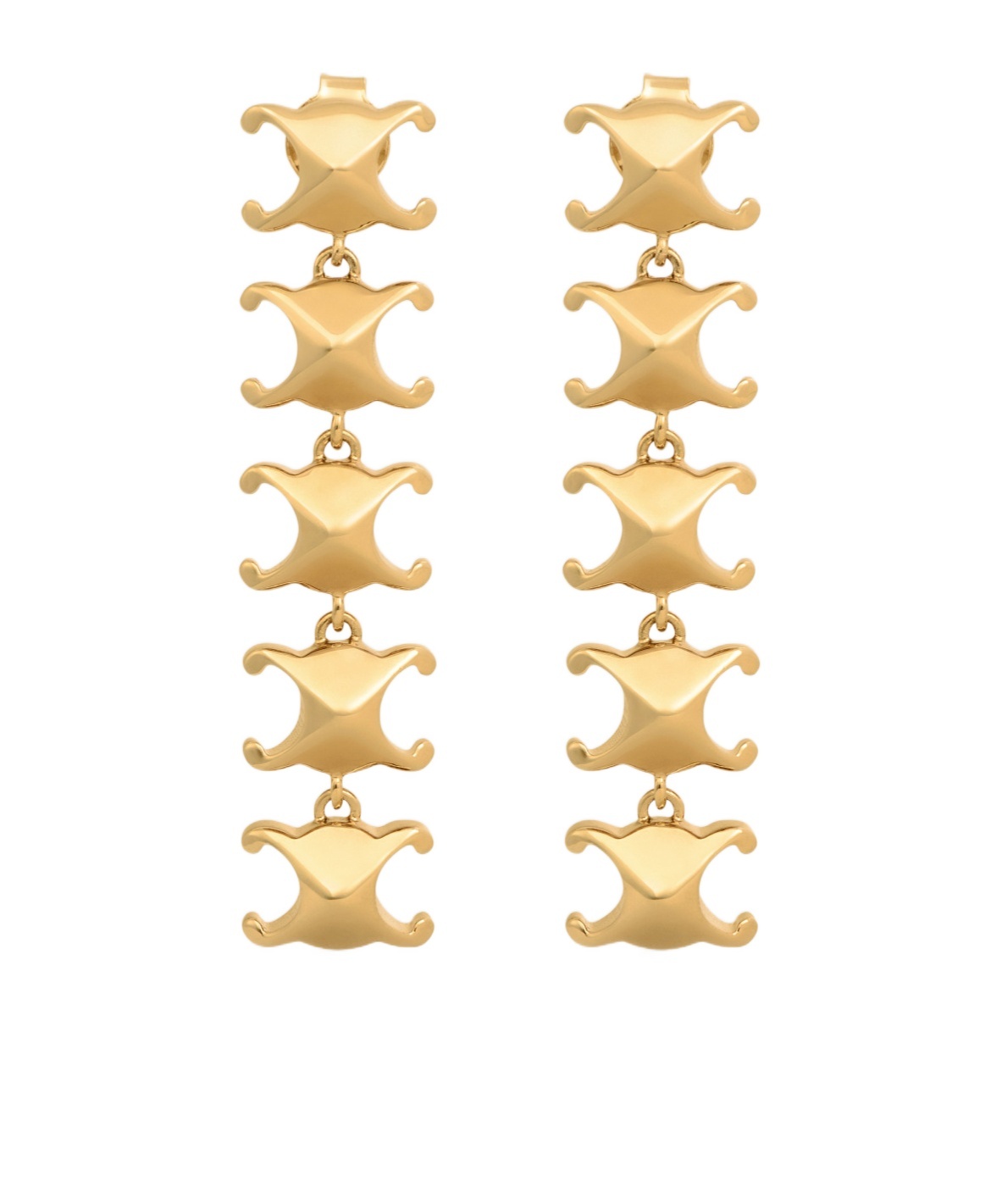 Celine Triomphe Gold-finished Earrings In Yellow