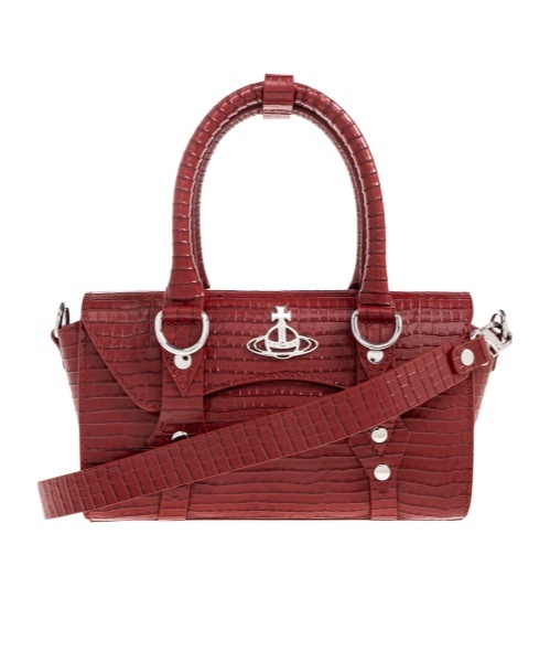 Vivienne Westwood Bettina Mini Croc-effect Leather Tote Bag In Red