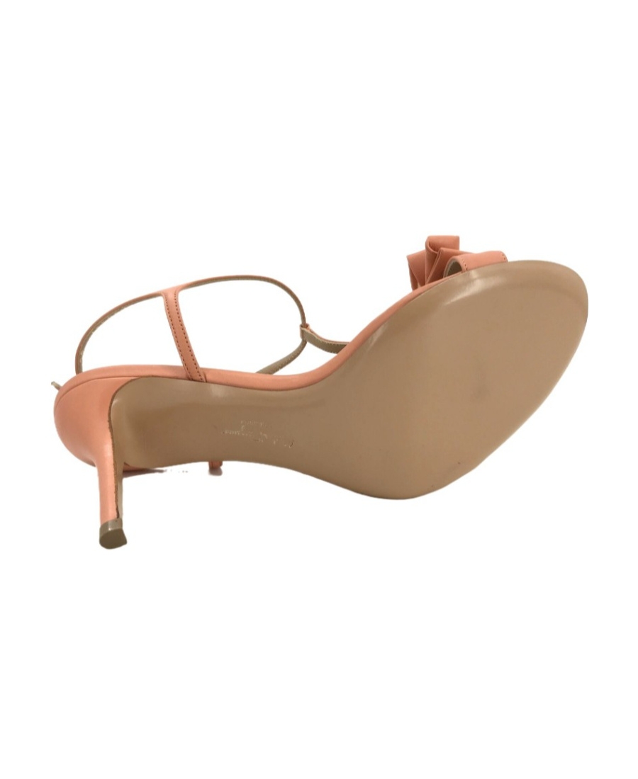 Ferragamo Logo Open-toed High-heel Sandals In Brown