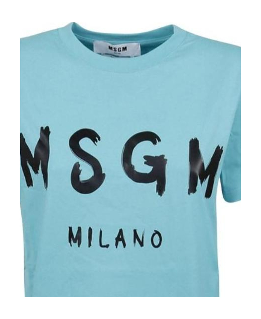 Msgm Logo Short-sleeved T-shirt In Blue