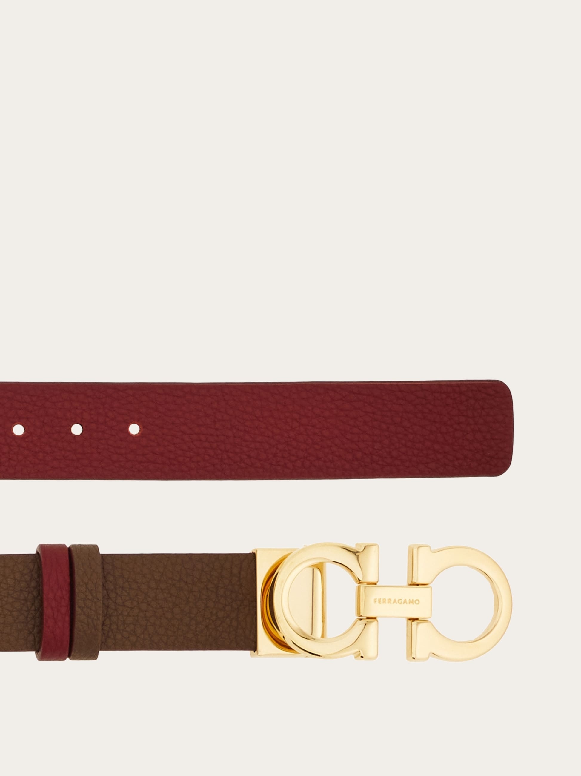 FERRAGAMO ADJUSTABLE AND REVERSIBLE GANCINI BELT 