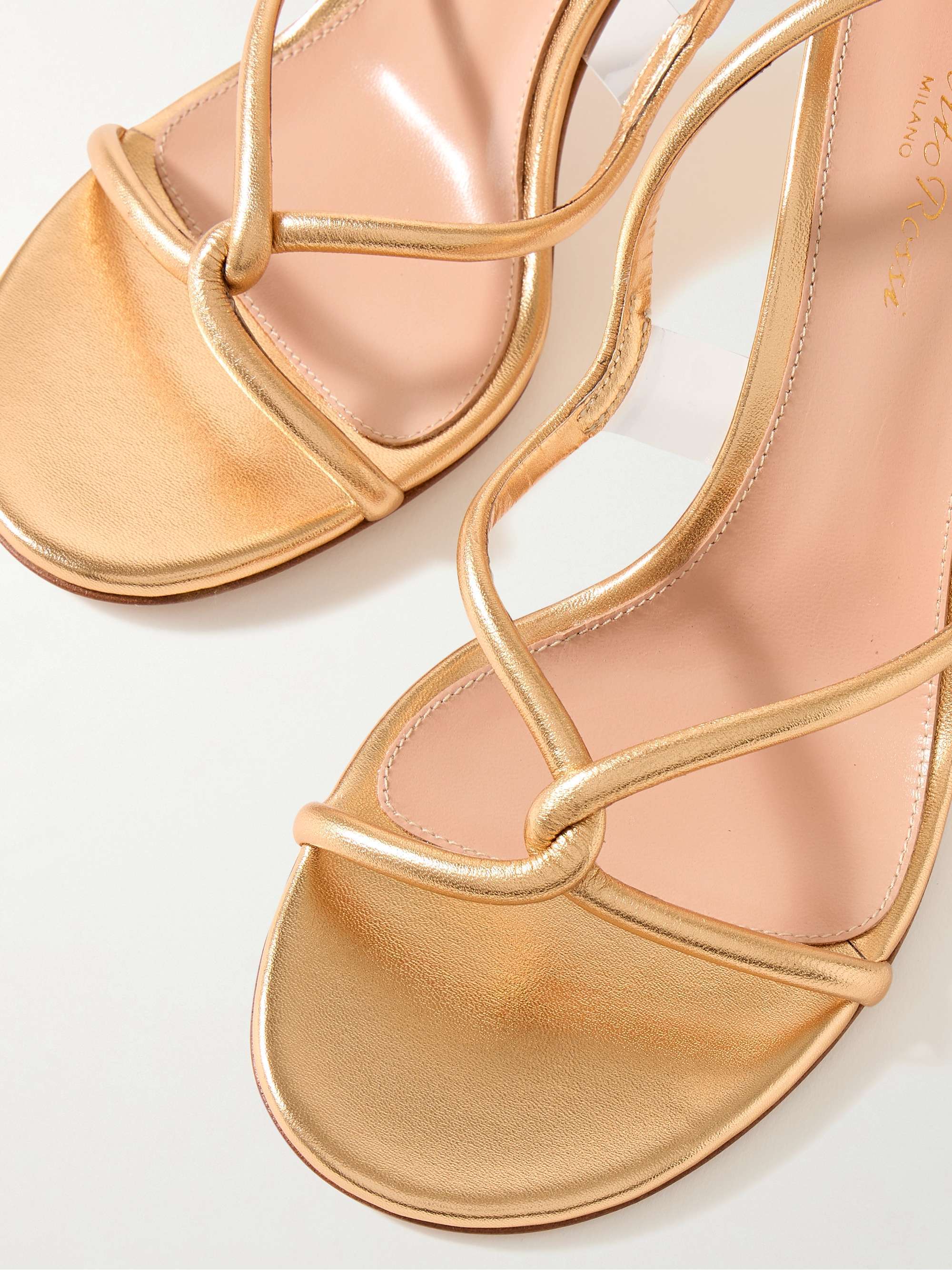 Shop Gianvito Rossi Open-toe High-heeled Sandals In Golden