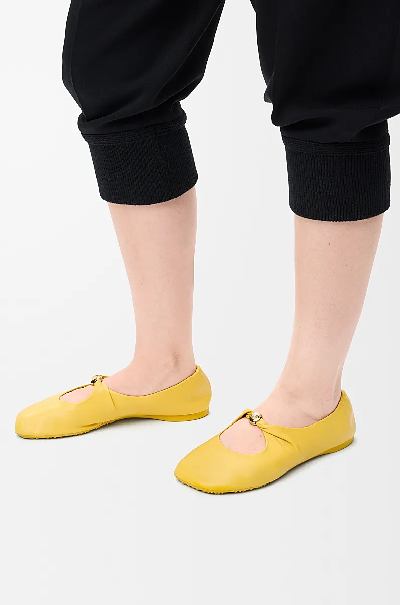 Loewe Pebble Soft Ballerina In Nappa Lambskin In Yellow