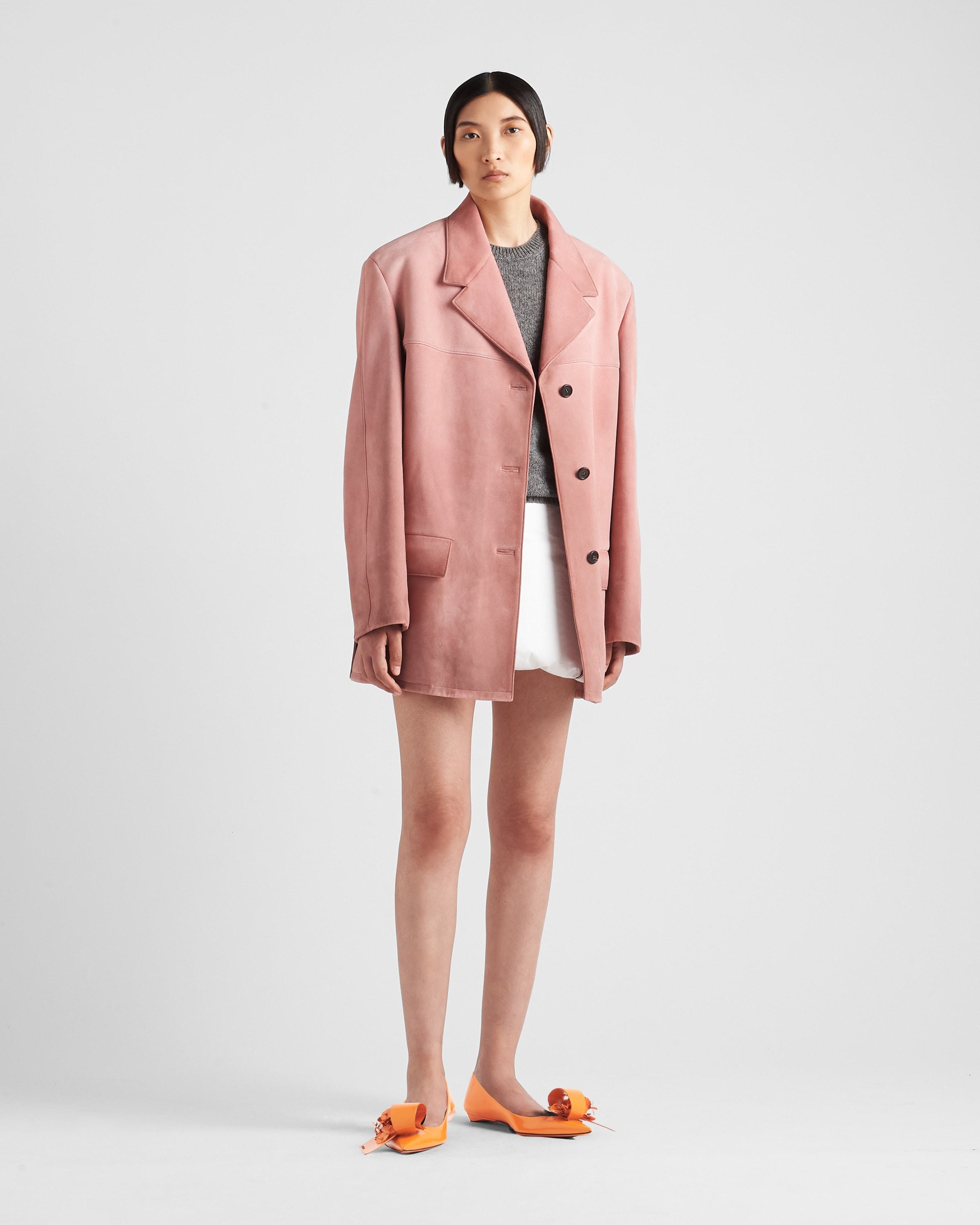 Prada Suede Jacket In Pink