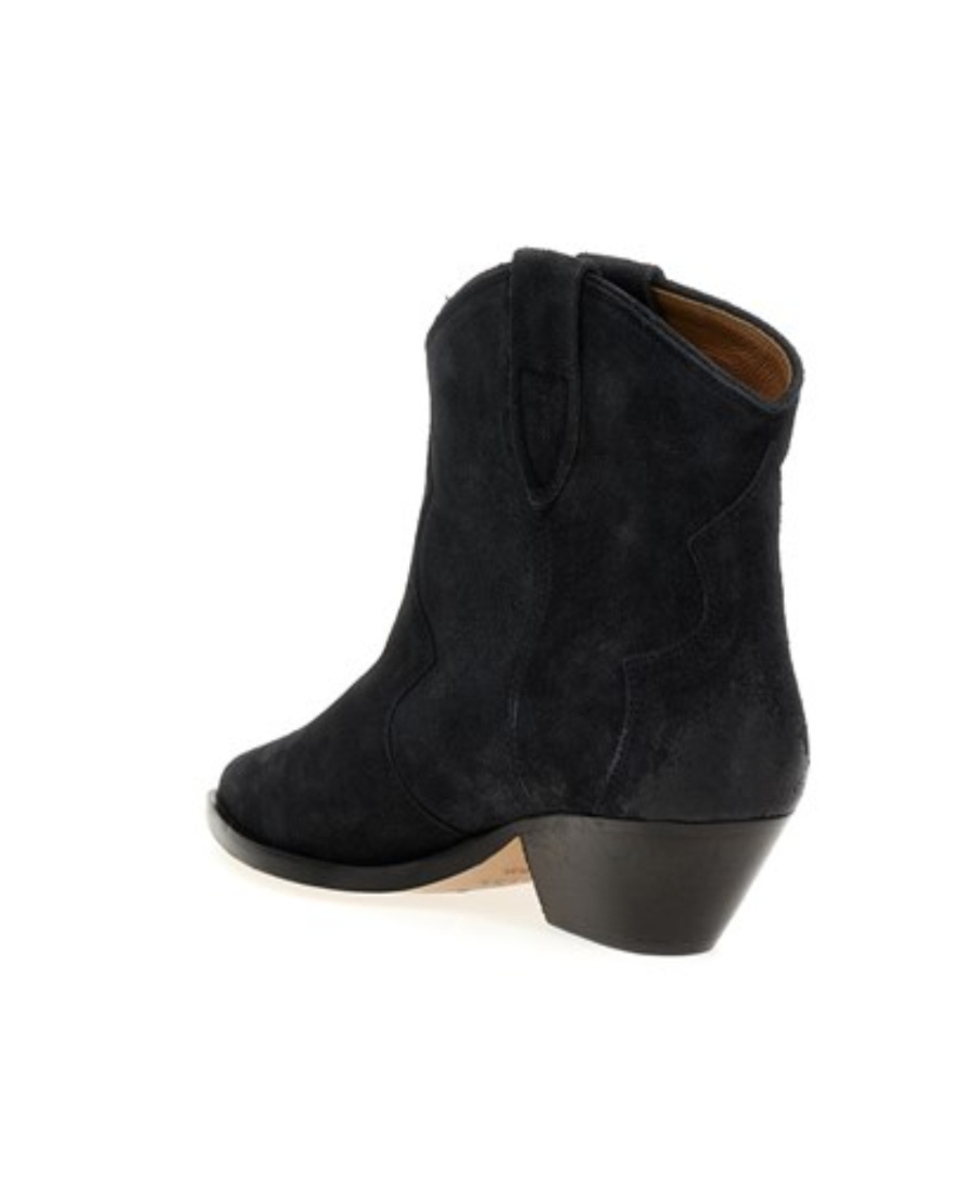 Isabel Marant Gray Dewina Ankle Boots In Black
