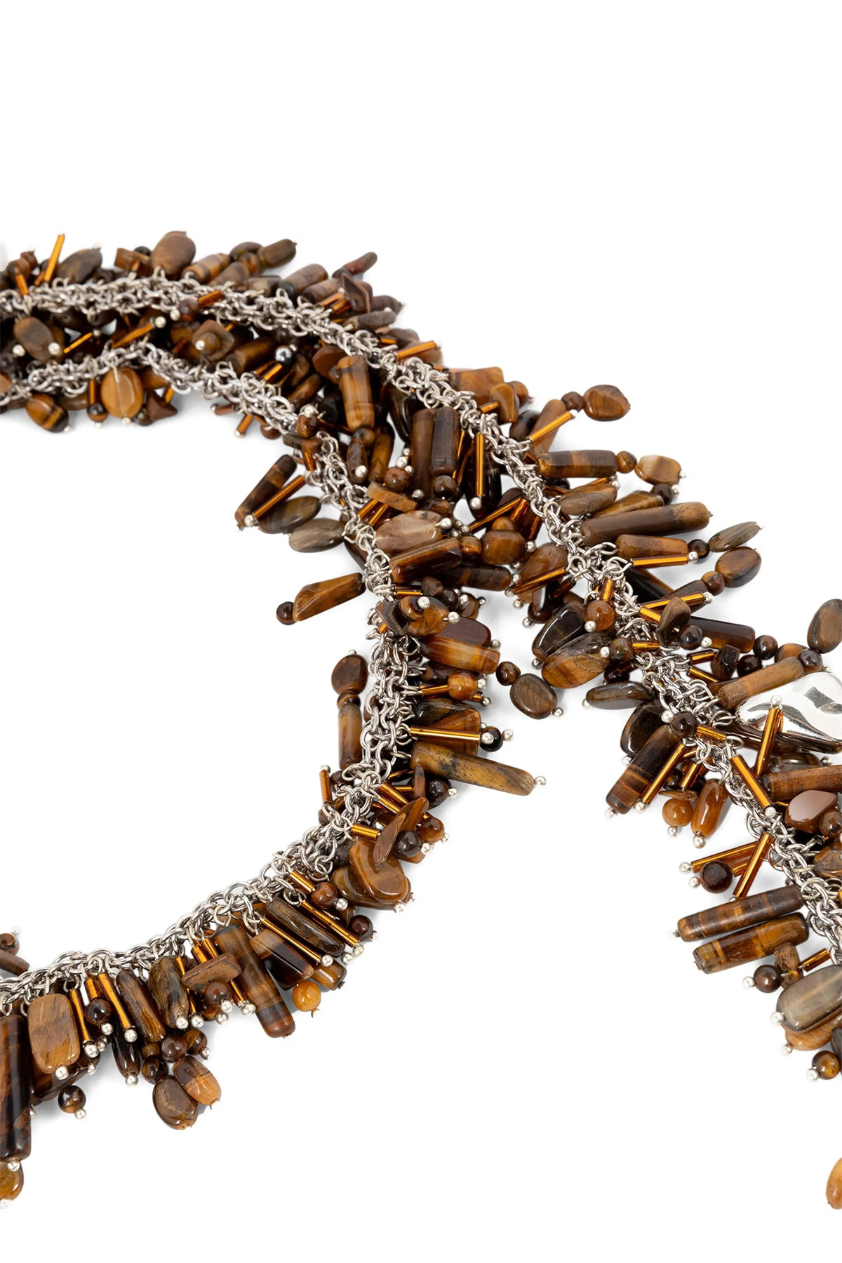 Dries Van Noten Adjustable Beaded Multi-strand Necklace In Brown