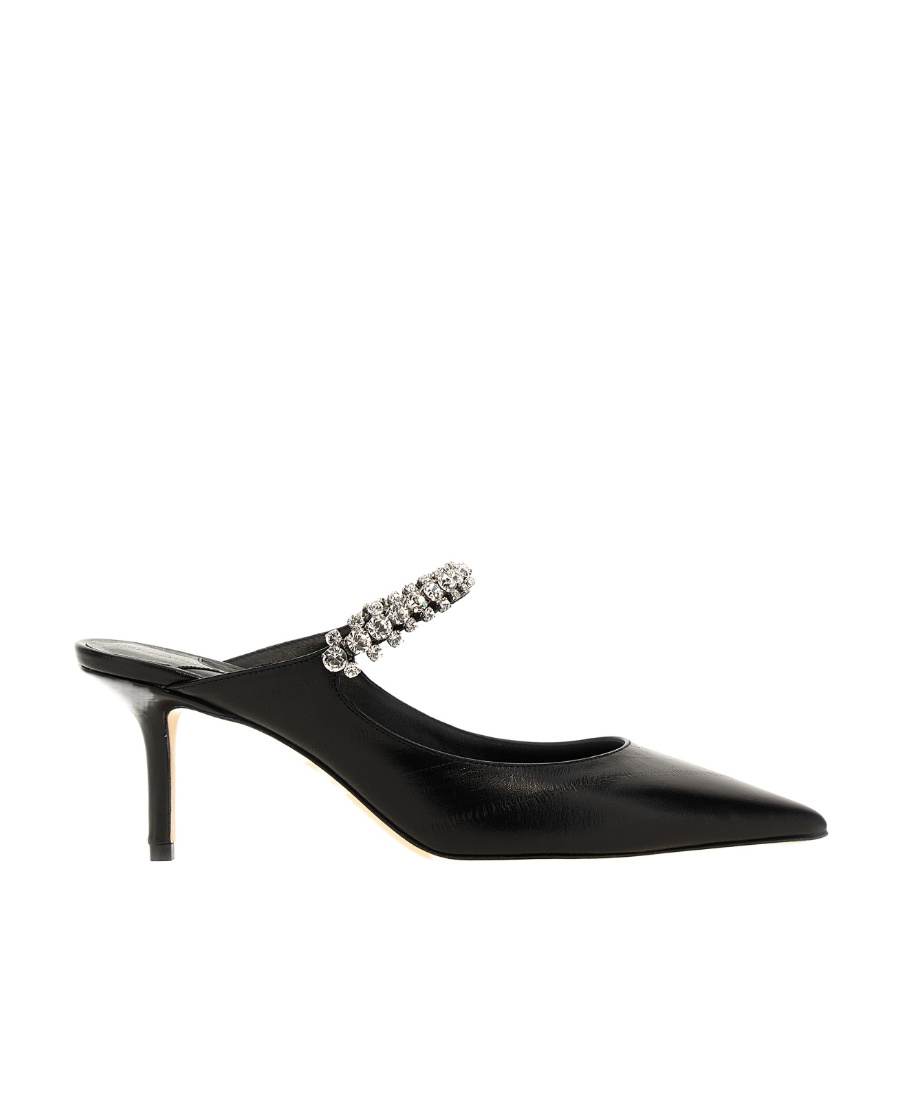 Shop Jimmy Choo Bing Embellished Pointed-toe Mules In Black