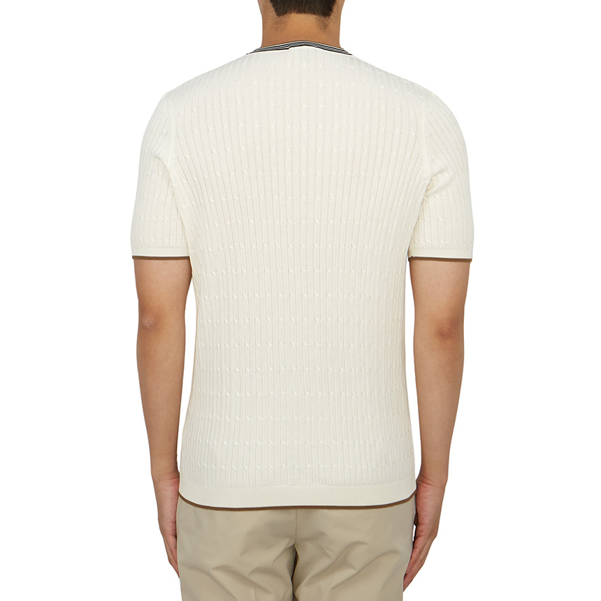 Drumohr Item O-neck Short-sleeved T-shirt In White