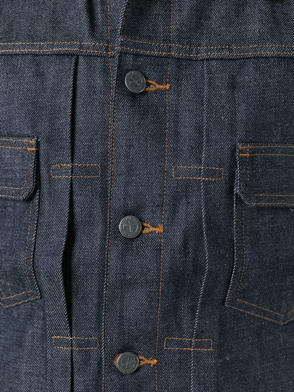 Apc Navy Veste Work Denim Jacket In Black