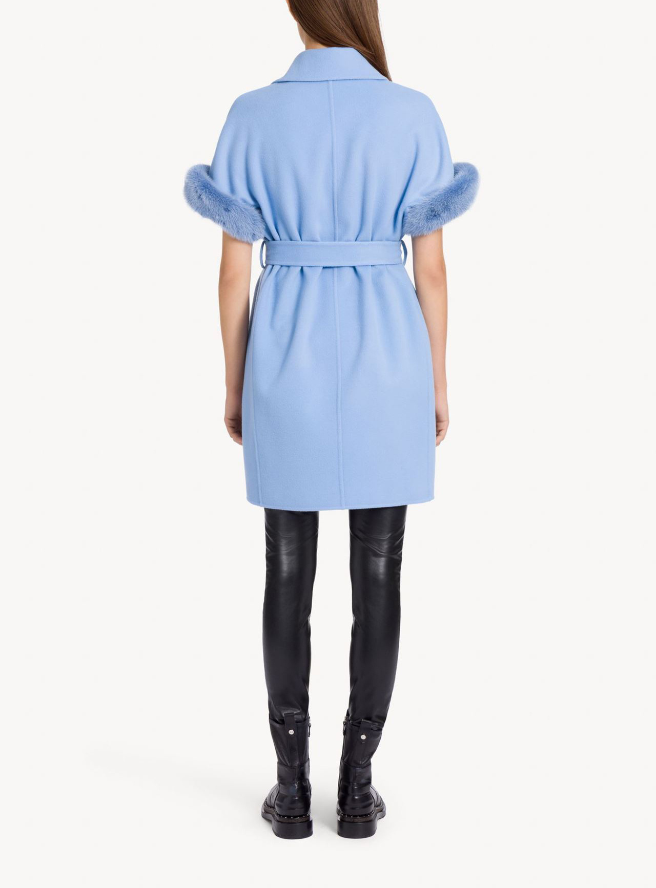 Ermanno Scervino Double-breasted Short-sleeved Coat In Blue