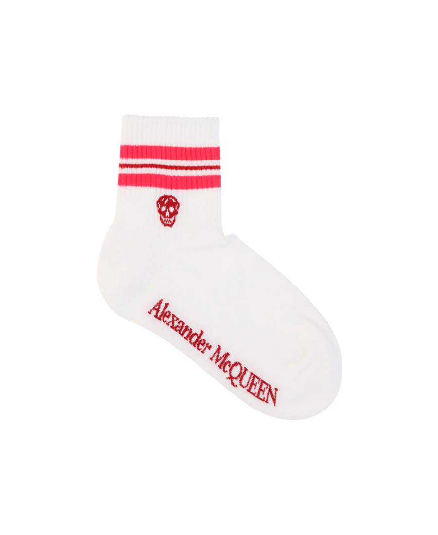 Alexander Mcqueen Skull Motif Socks In White