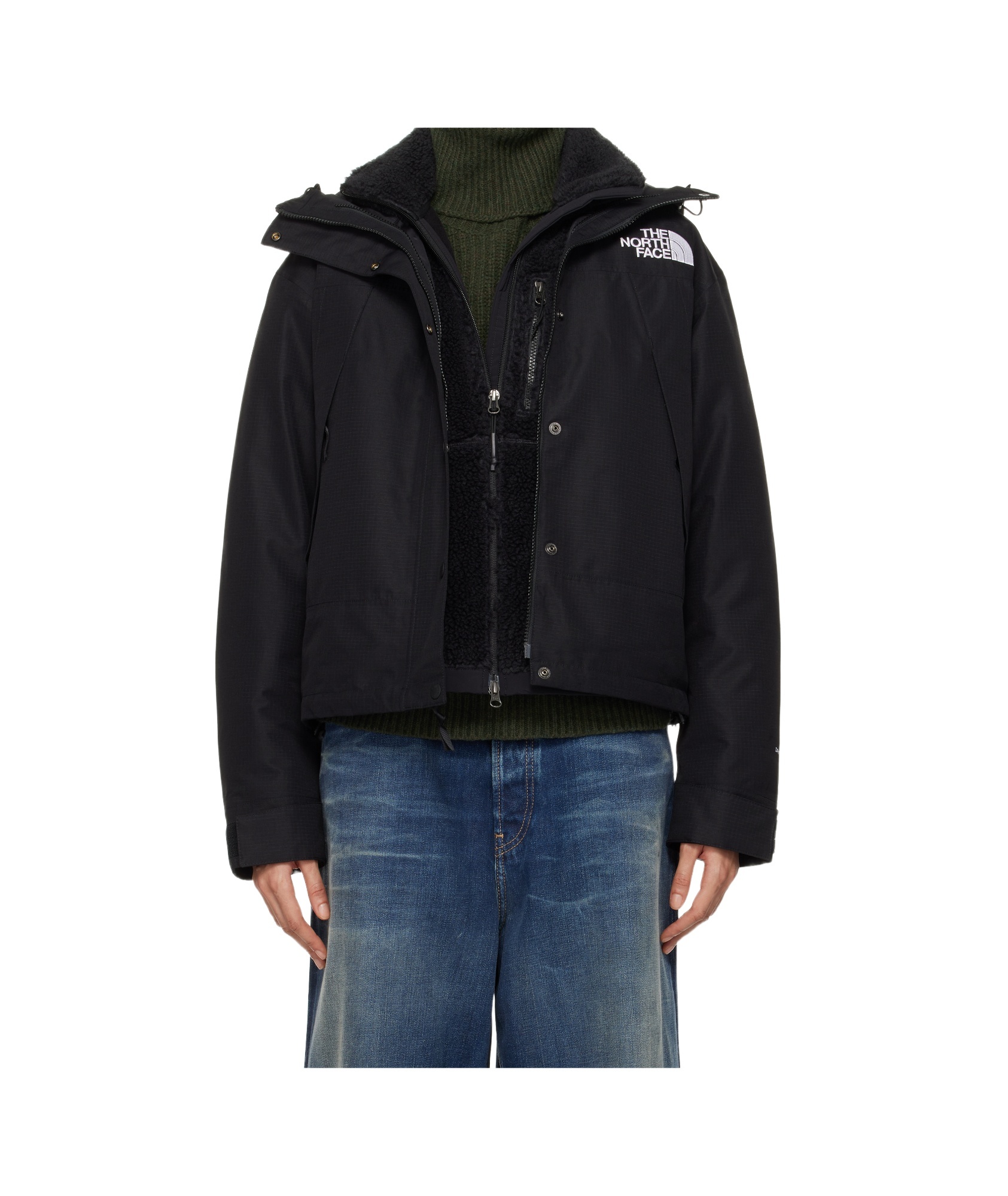 Shop The North Face Mountain Mono Short Jacket In Black