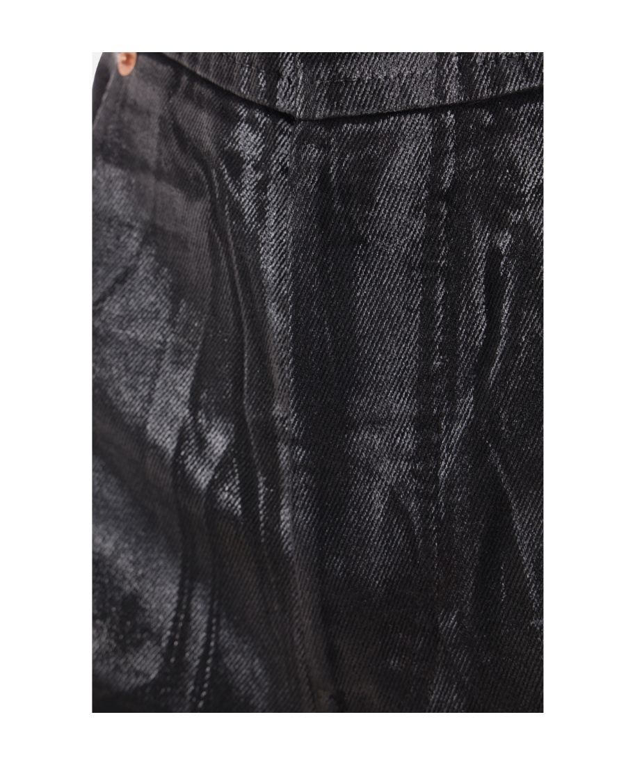 Mm6 Maison Margiela High-waist Faux-leather Jeans In Black