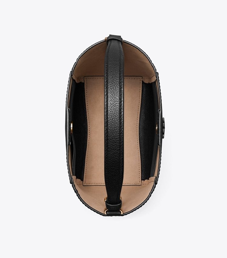 TORY BURCH MCGRAW LEATHER BUCKET BAG