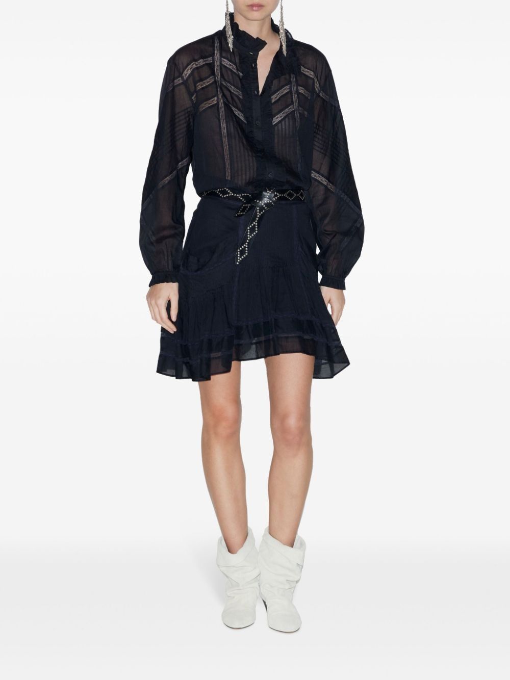 Isabel Marant Étoile Gaia Embroidered Cotton Blouse In Black