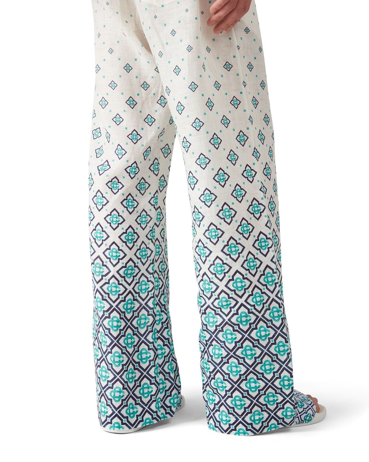 Casablanca Gradient Lettering Linen Trousers In Multi