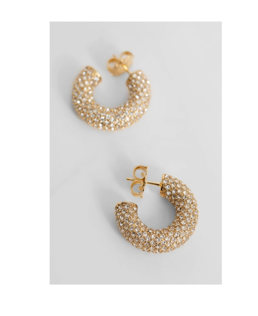 Amina Muaddi Cameron Crystal-embellished Earrings In Yellow