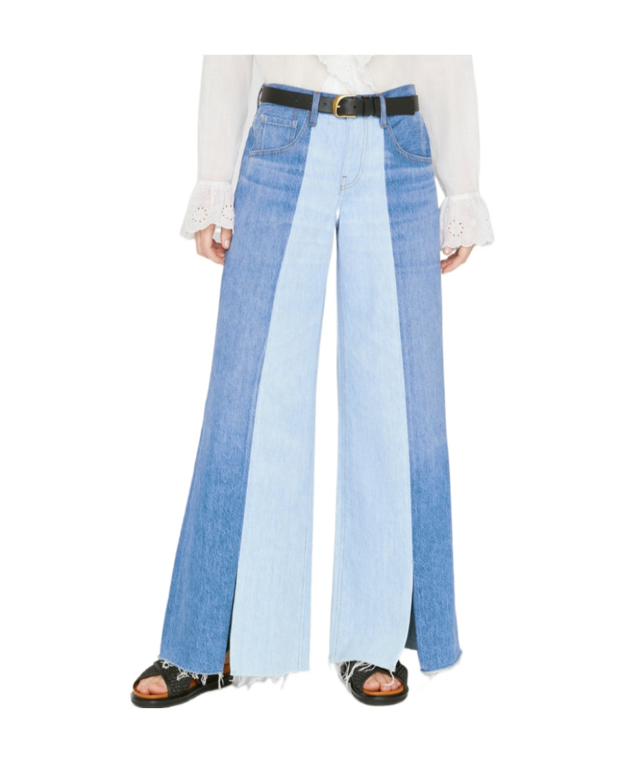 Frame Cross-legged Denim Trousers In Blue