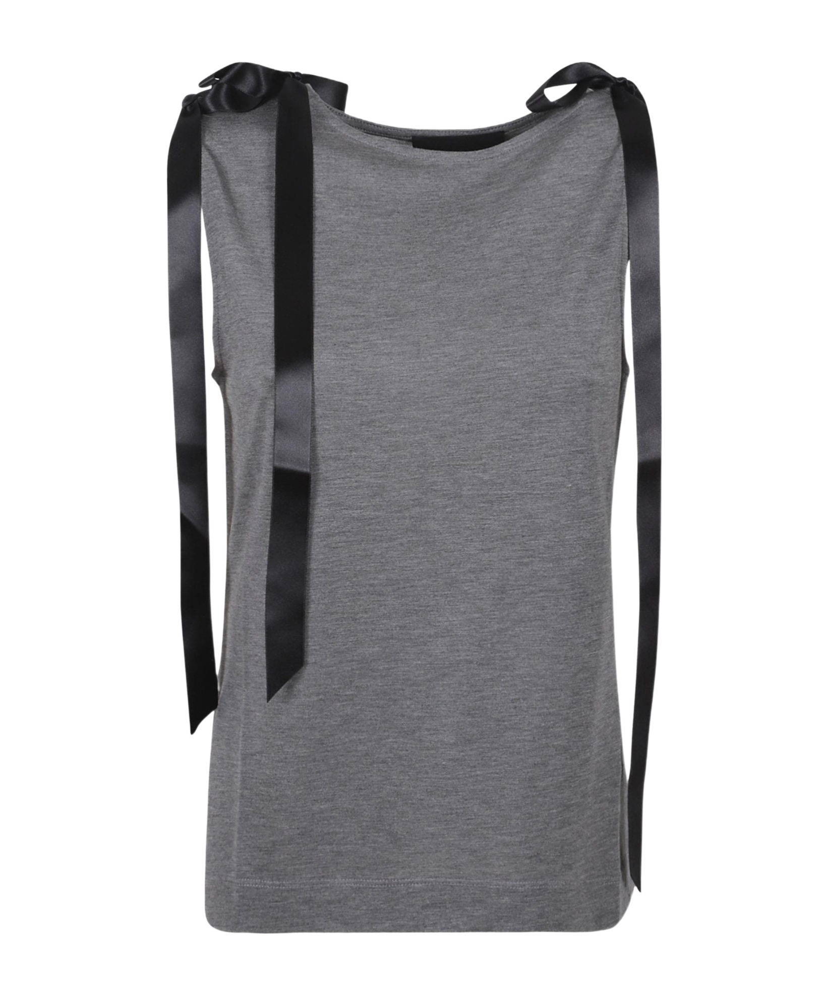 Simone Rocha Bow Ribbon Tail Tank Top In Gray