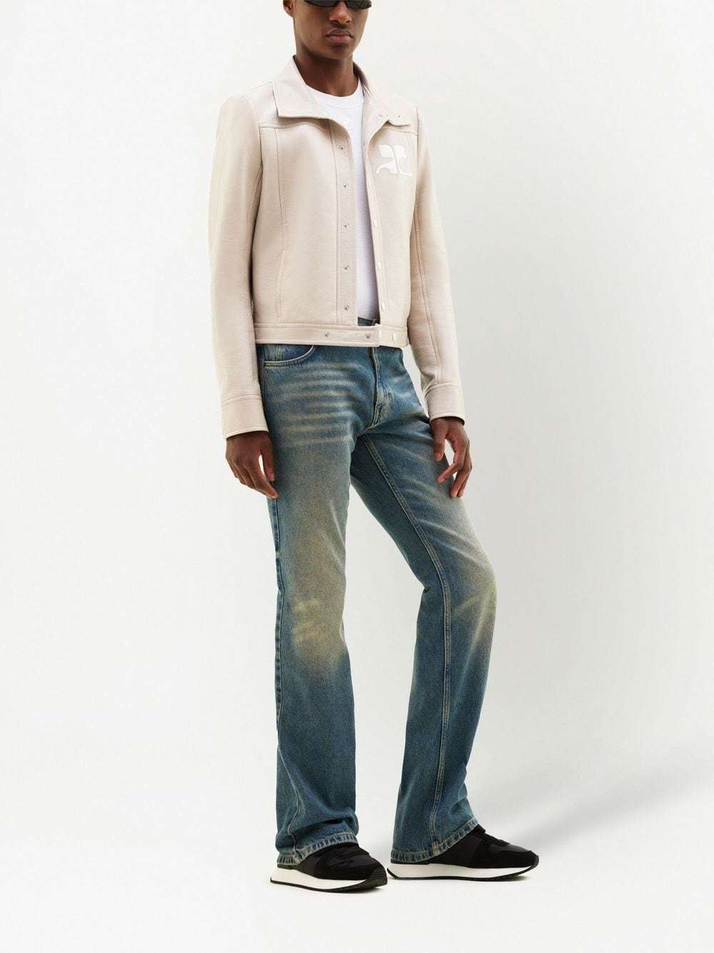 Courrèges Logo-patch Press-stud Jacket In White