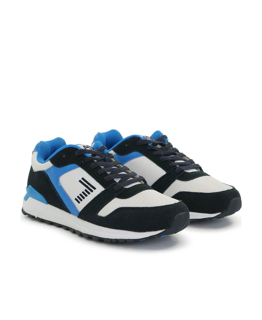 Ea7 Logo Strapped Casual Sneakers In Black
