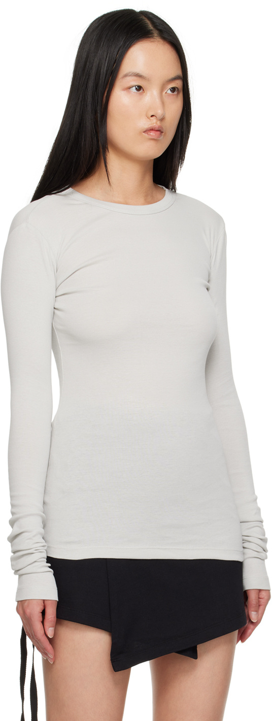ANN DEMEULEMEESTER ROUND COLLAR AND LONG-SLEEVED T-SHIRT
