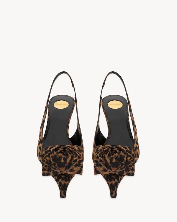 Saint Laurent Slingback High-heeled Sandals In Black