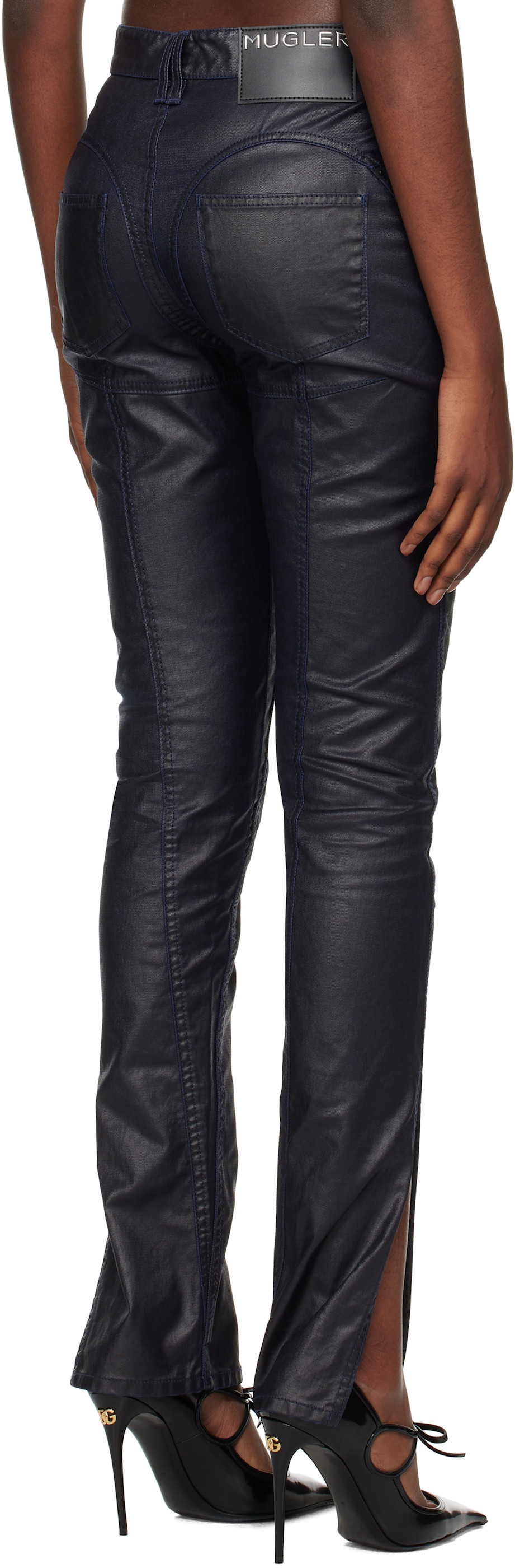 Mugler Batik Jeans In Black