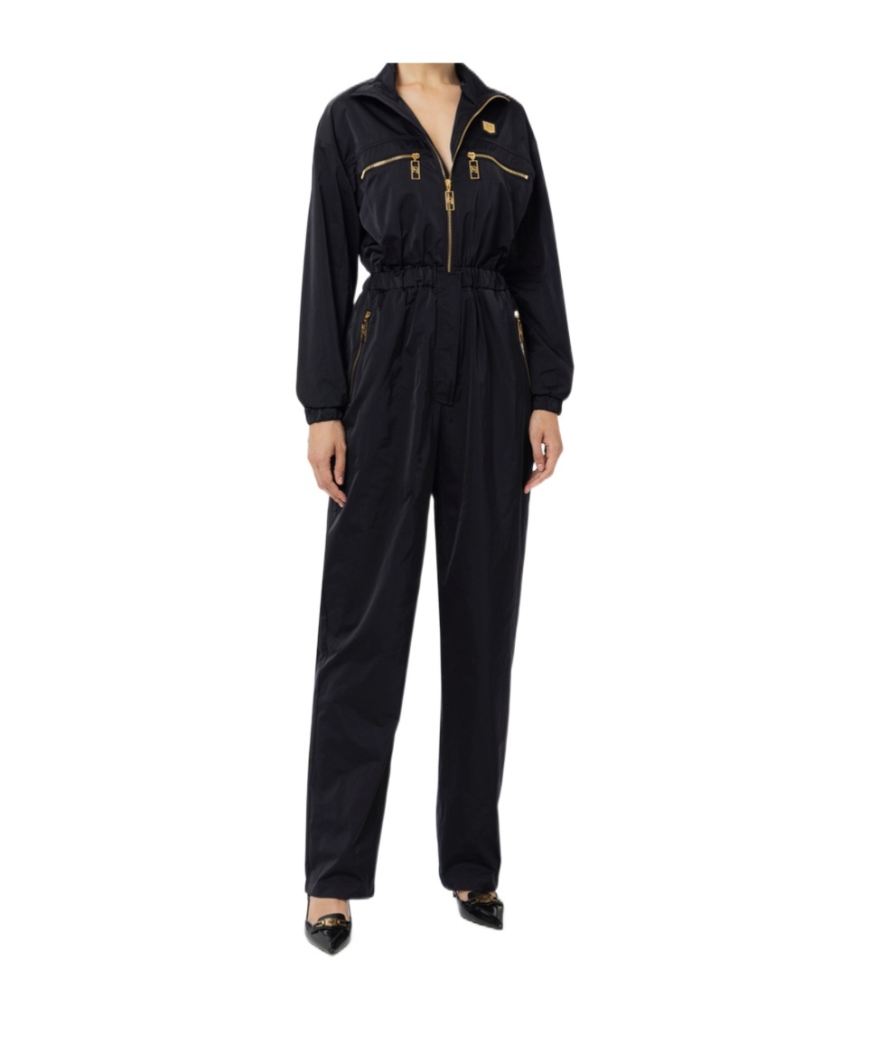 Elisabetta Franchi Long-sleeved Overalls In Black