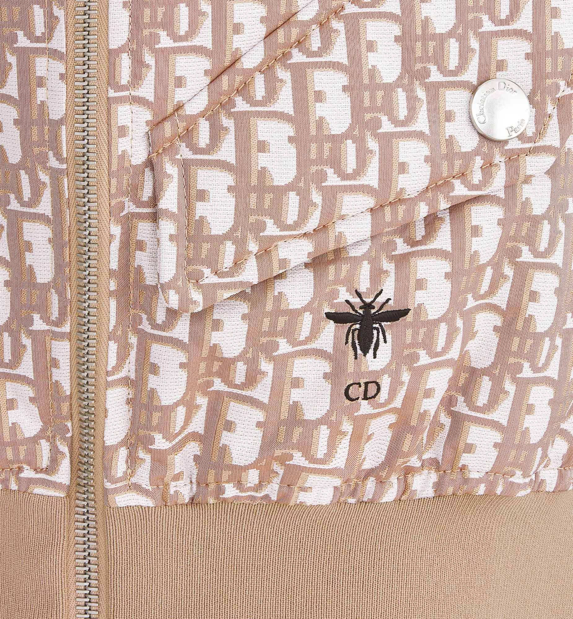 Dior Zipper Sleeveless Vest In Nude
