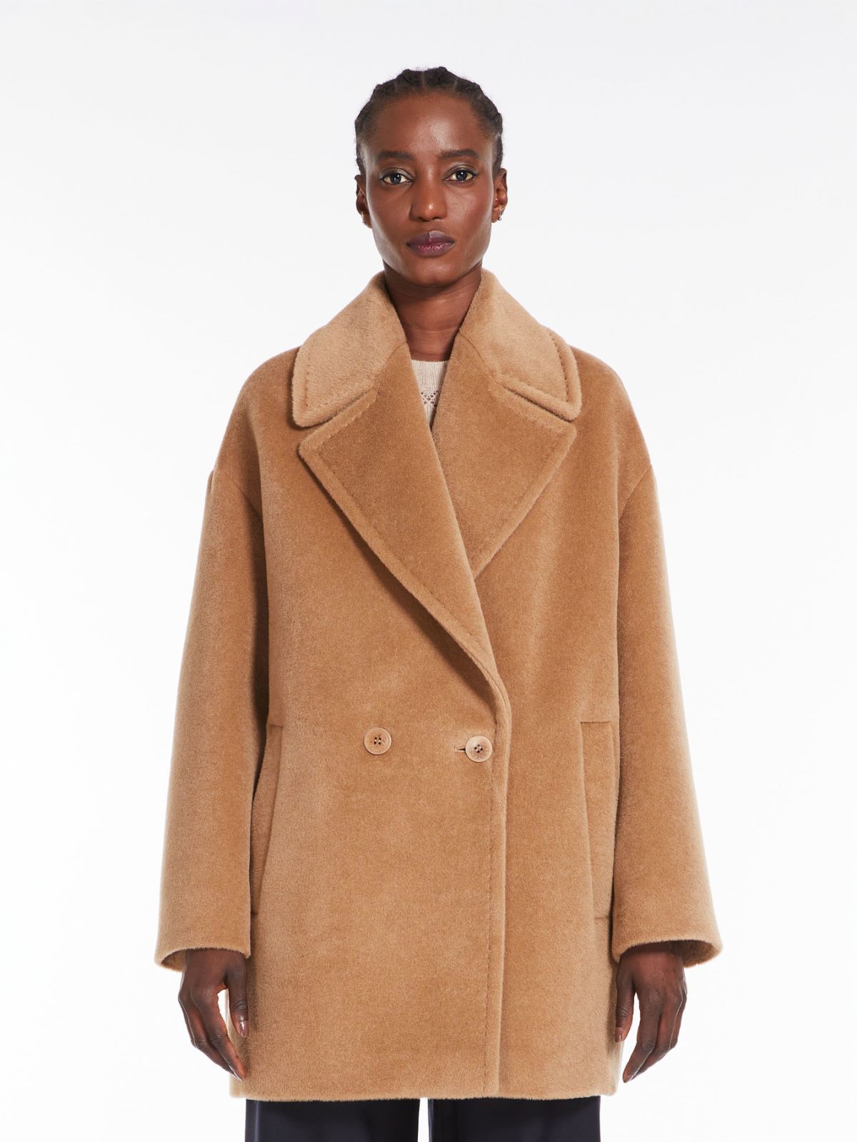 Max Mara Double-breasted Wool Coat In Brown