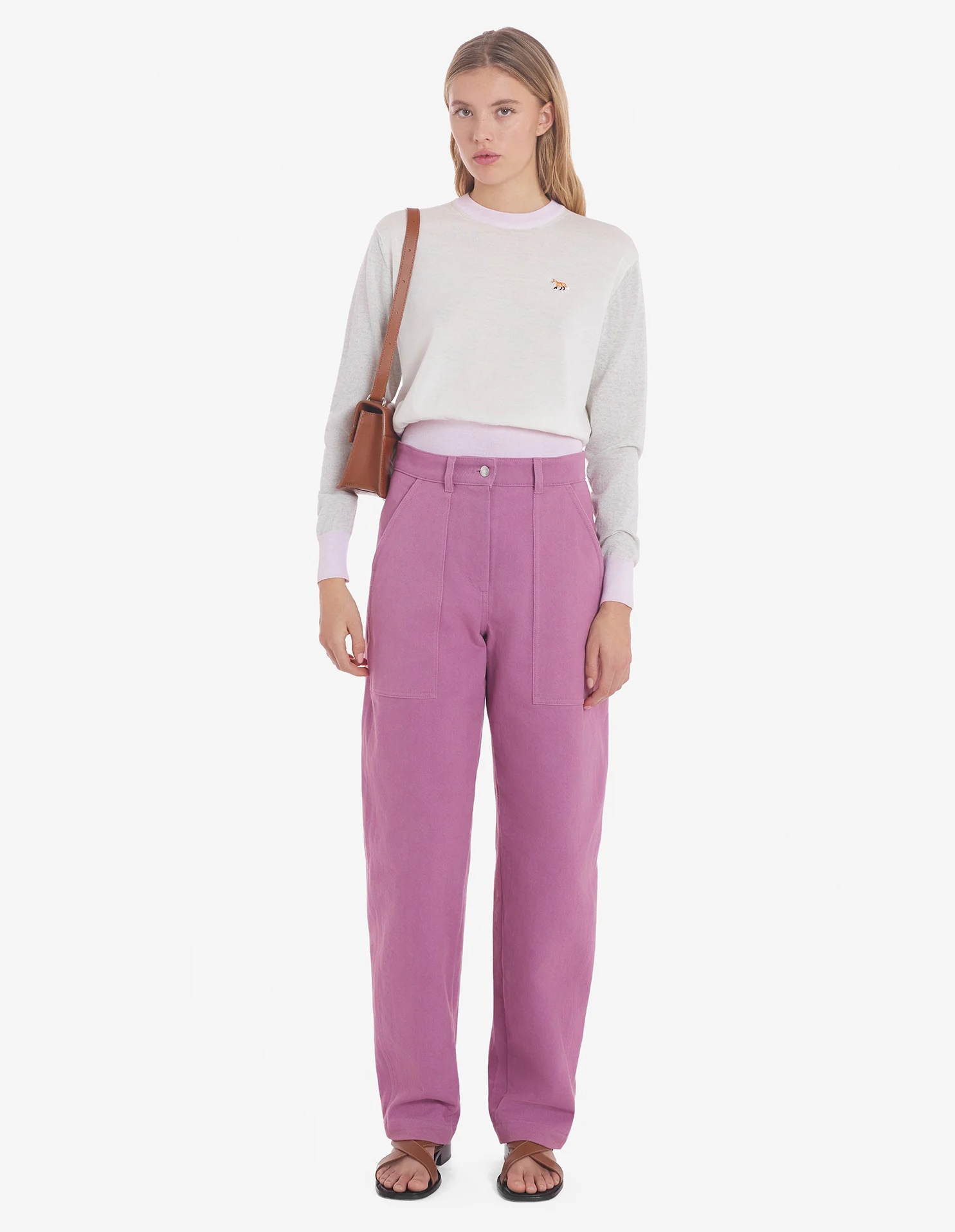 Maison Kitsuné Little Fox Collage Wool Sweater In White